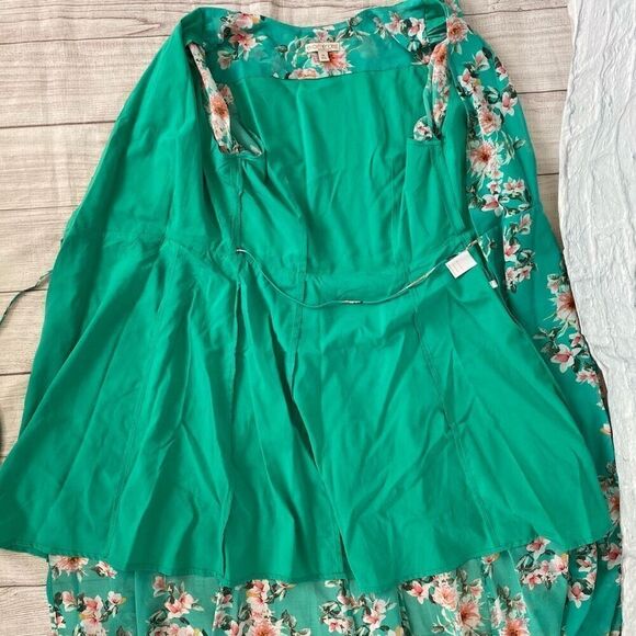 Eva Mendez women wrap maxi dress with side tie and floral print green - Picture 6 of 11